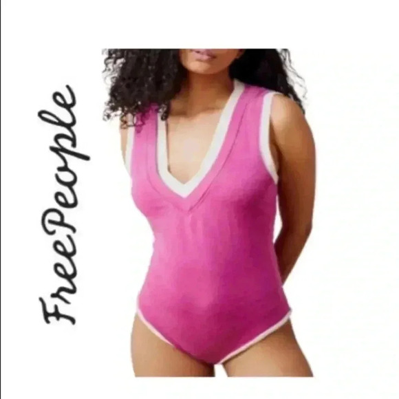 🆕Free People Intimately Cozy Cool Girl Tank Bodysuit Pink Dragon Fruit S🆕 - Picture 1 of 16